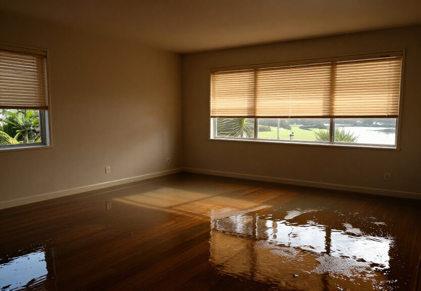 Waterlogged basement in South Turramurra before drying